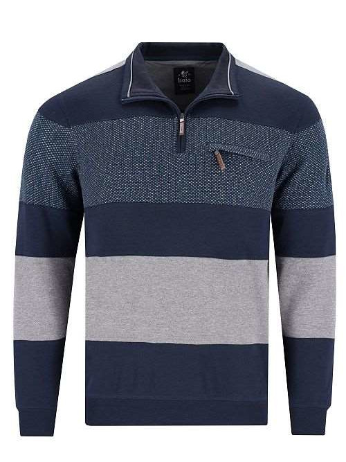 Herren Troyer Pulli marine Streifen hajo