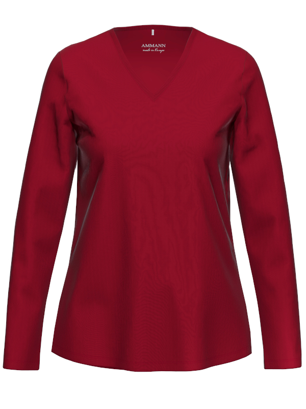 Damen Langarmshirt Bio Baumwolle Rio Red AMMANN