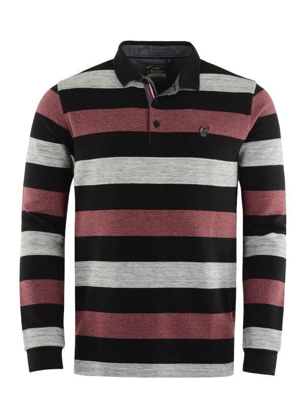 Herren Polo Stay Fresh vino grau - hajo