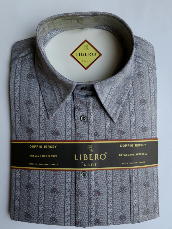 LIBERO CLASSIC Jerseyhemd silbergrau Muster