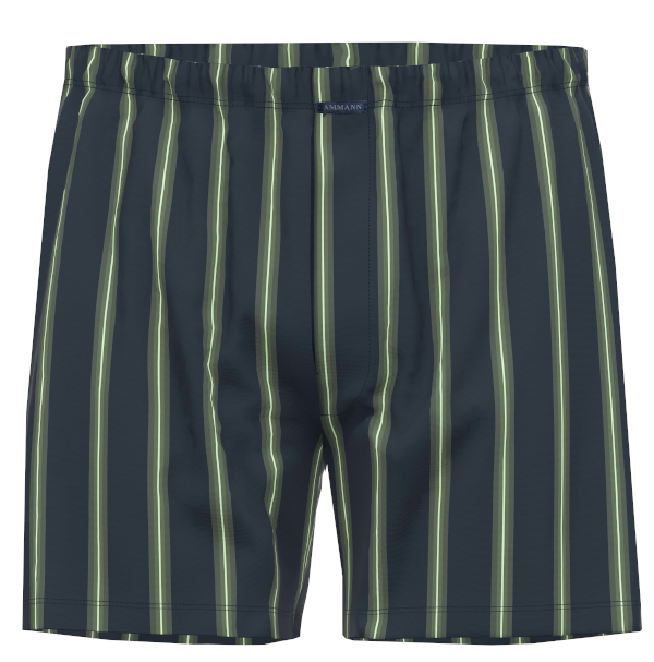 Boxershort "Robert" marine oliv Streifen Bio Baumwolle AMMANN