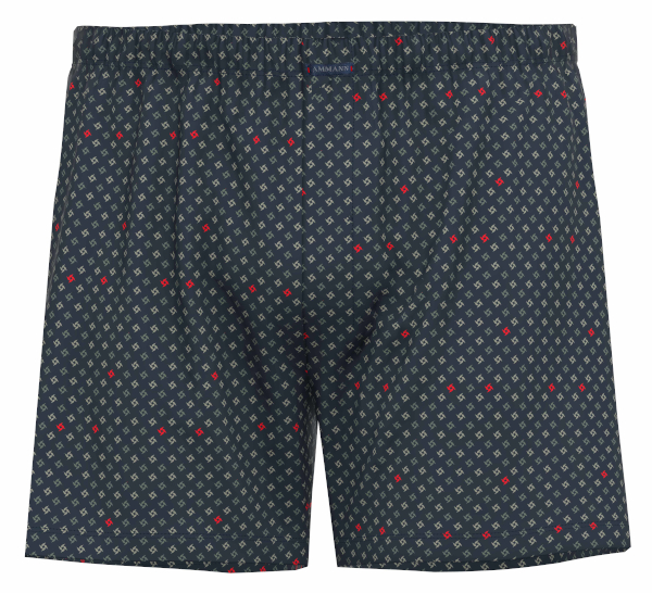 Boxershort "Thomas" marine Muster Bio Baumwolle AMMANN