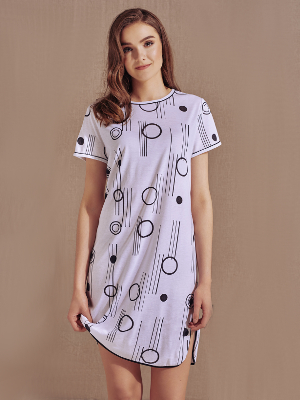 Sleepshirt weißschwarz Cybèle