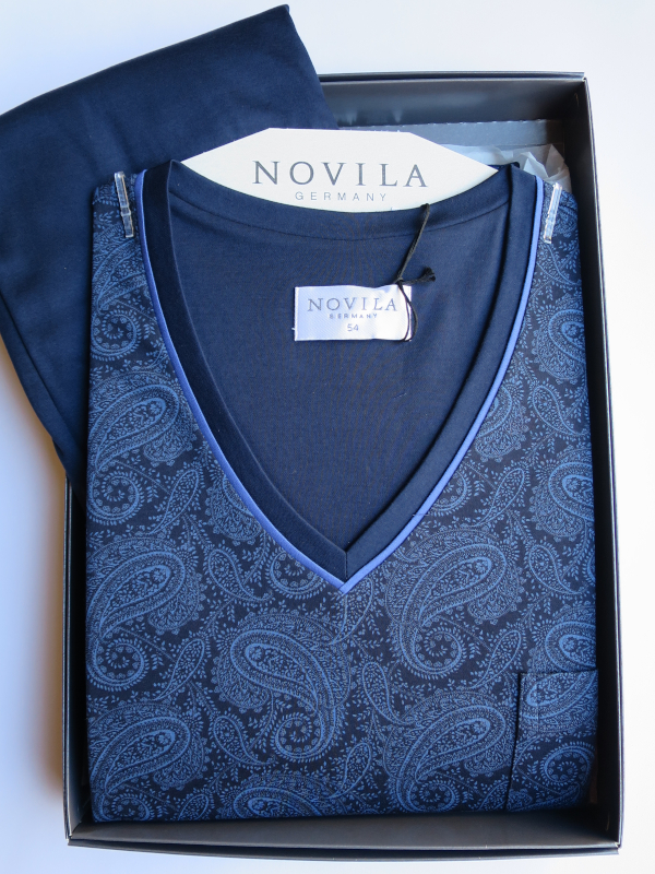 Herren Schlafanzug Sir marine Paisley NOVILA