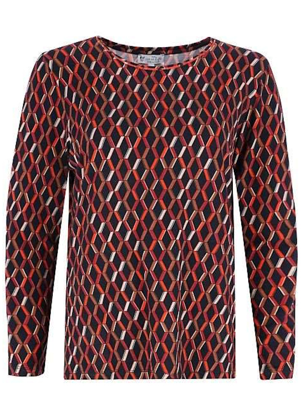 Damen Shirt terracotta Muster hajo