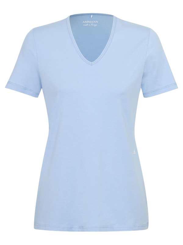 Damen T-Shirt Baumwolle/Modal Mix & Match hellblau AMMANN