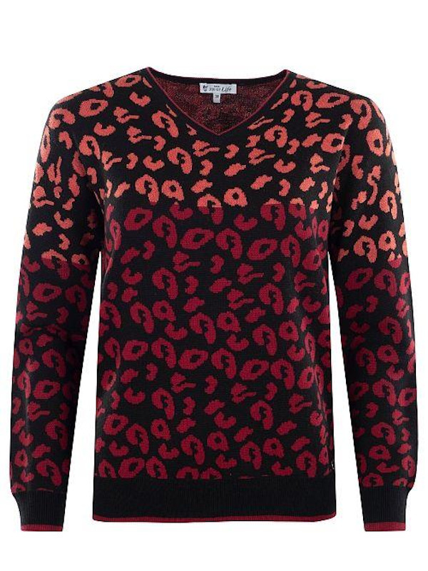 Damen Pulli Animal Print Intarsien hajo