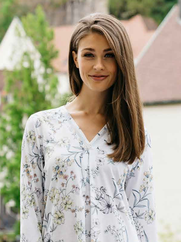 Bigshirt 3/4 Arm FLORA  Baumwolle / Modal HUTSCHREUTHER