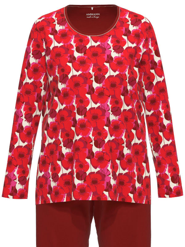 Damen Schlafanzug red Flowers AMMANN