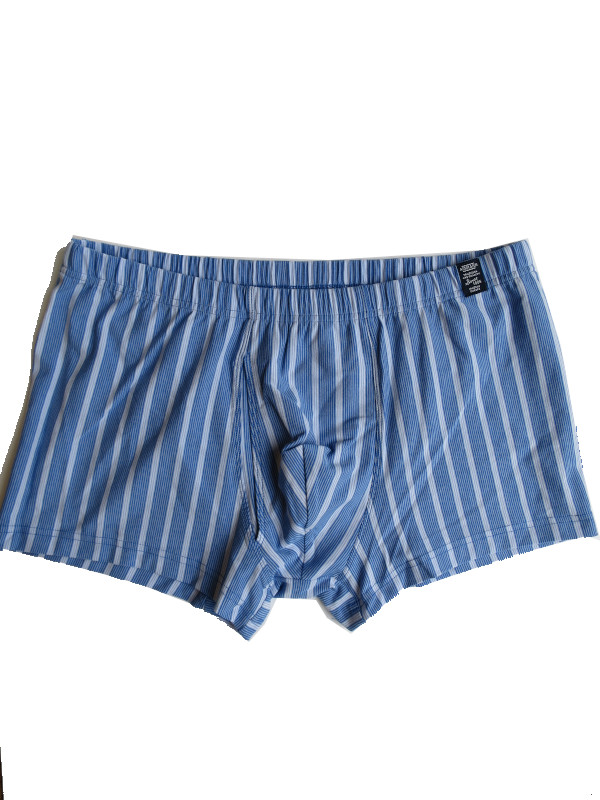 Retro-Short mit Eingriff azurblau Streifen Bio Baumwolle AMMANN