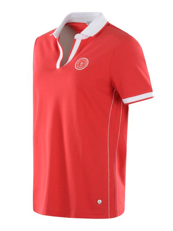 Damen Poloshirt Feinpiqué rot hajo