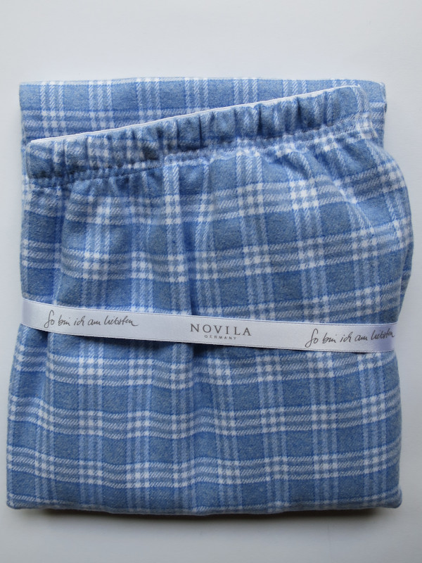 Flanell Hose Brita hellblau Karo NOVILA