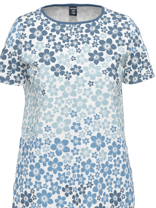 Capri Anzug "blaue Blumen" BIO EXRA LIGHT COTTON AMMANN