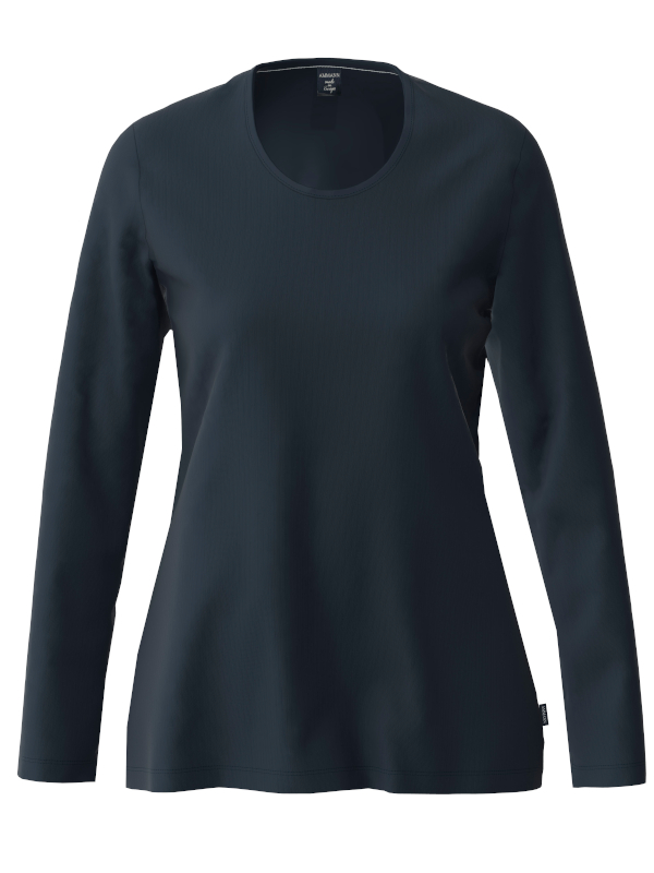 Damen Langarm Shirt Bio Baumwolle marine AMMANN