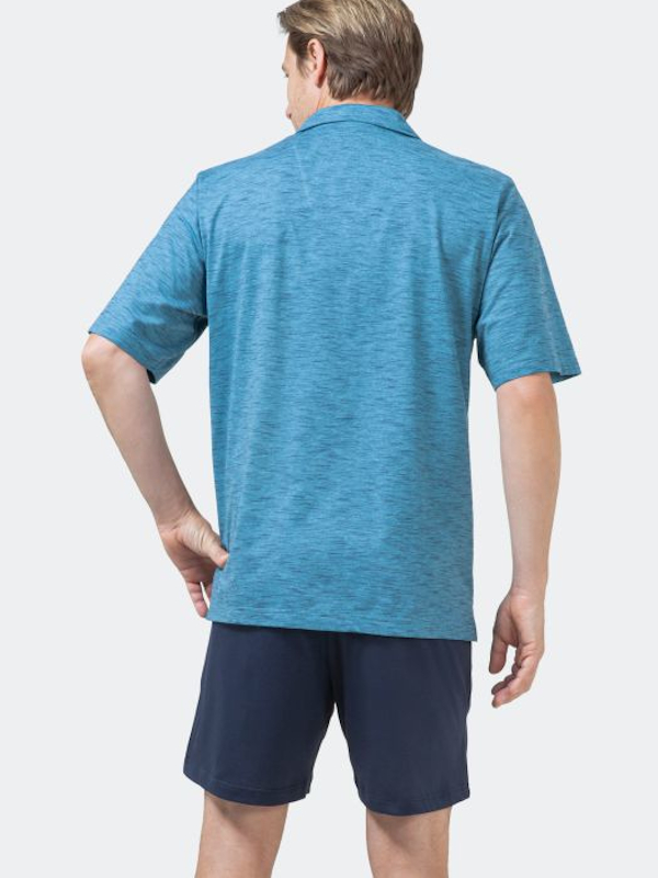 Herren Shorty durchgeknöpft waterblue hajo